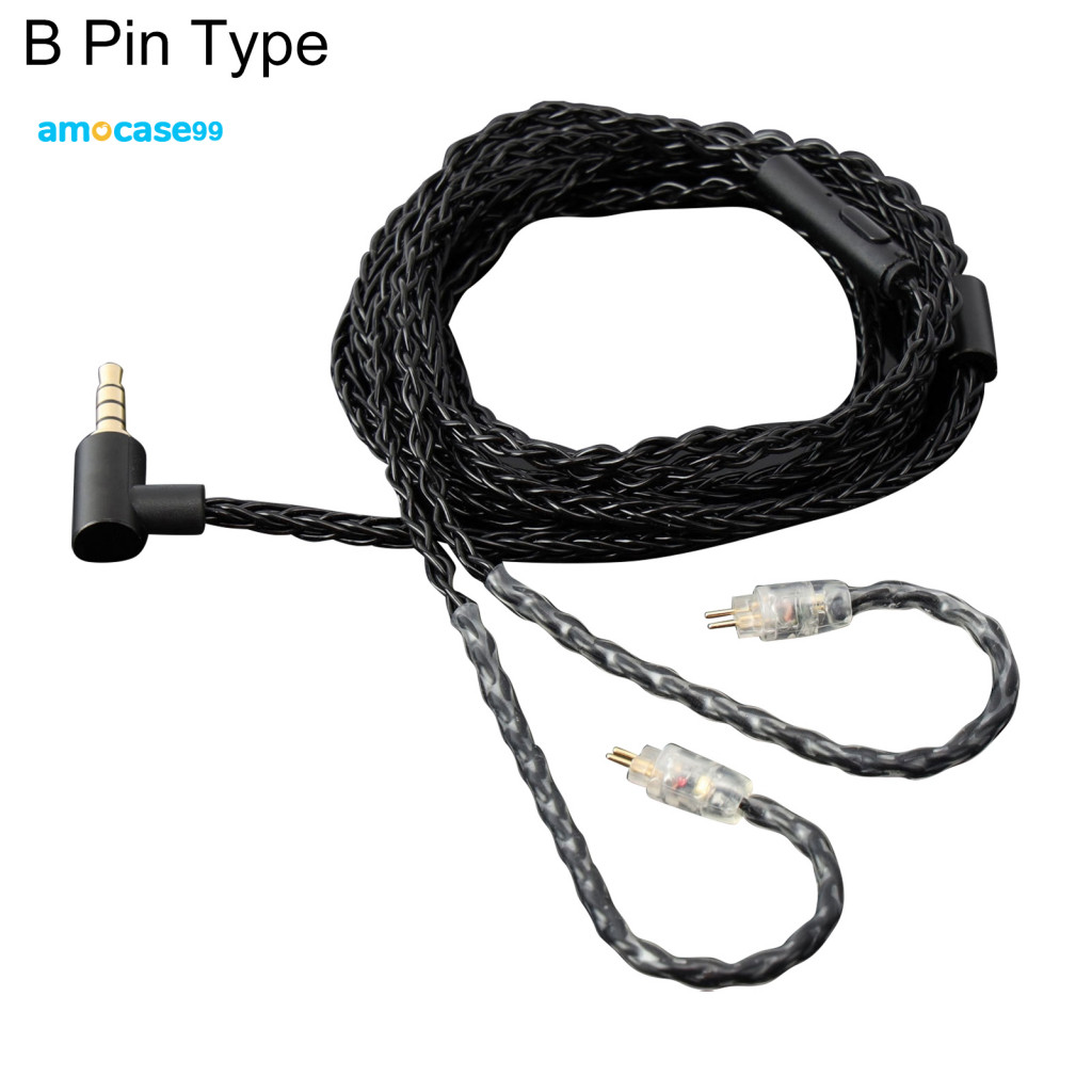 Amocase99 JCALLY สายหูฟังถักทองแดงทนต่อการสึกหรอพร้อมพิน B/C/MMCX