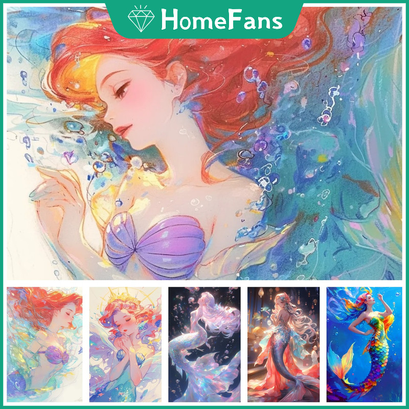 HFMermaid โปสเตอร์ 5D DIY เพชรจิตรกรรมชุด Cosmic Cross เพชรเย็บปักถักร้อยภาพวาด Rhinestone โมเสคเพชร Art Home Decor ภาพวาด
