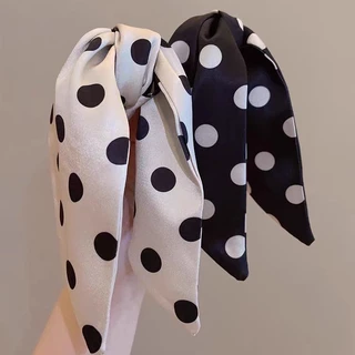 2024 Polka Dot Bow หางม้าคว้าคลิป Retro Coiled ผมคว้าหญิง