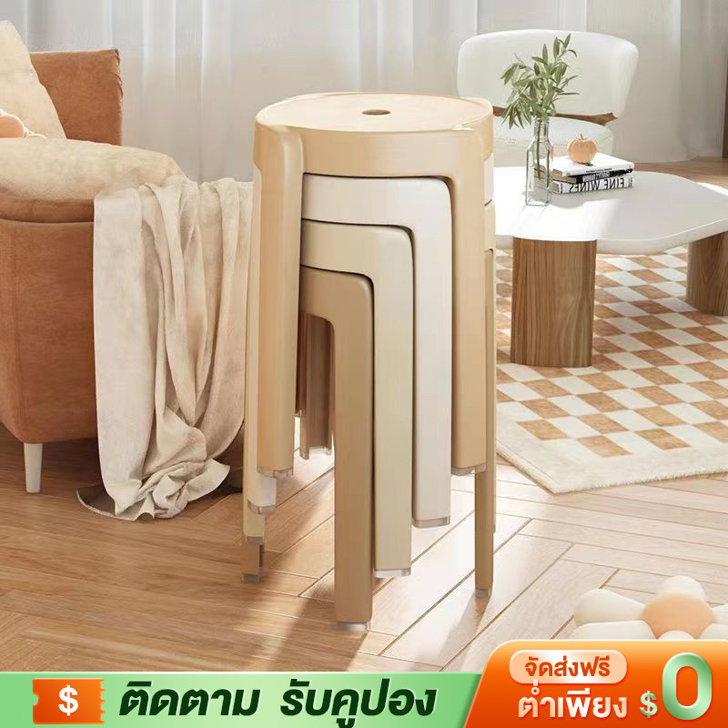 YYM เก้าอี้กินข้าว พลาสติก ไม่ต้องต่อประกอบ เก้าอี้ทำงาน ใช้ในบ้าน เก้าอี้รับประทานอาหาร แข็งแรง