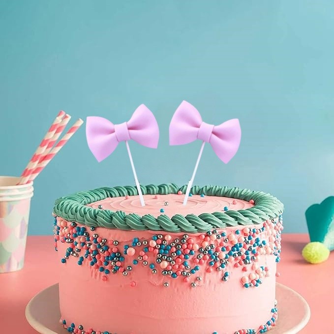 10pcs ฟองน้ําโบว์เค้ก Topper Bowknot Cupcake Toppers เค้กขนม Picks ตกแต่งสําหรับอาบน้ําเด็กวันเกิดงานแต่งงานอุปกรณ์ - รูปที่ 5