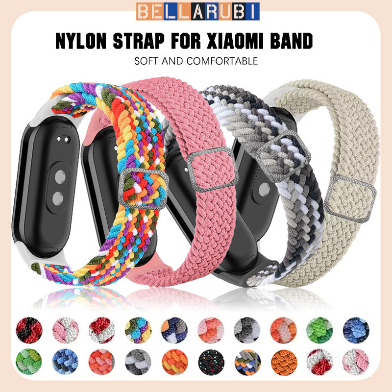 สายยางยืดไนลอนกีฬา for Mi Band 10 9 8 7 6 5 4 3 NFC สายรัดข้อมือกีฬาแฟชั่น for Xiaomi Mi Band 8 7 6 5 4 3