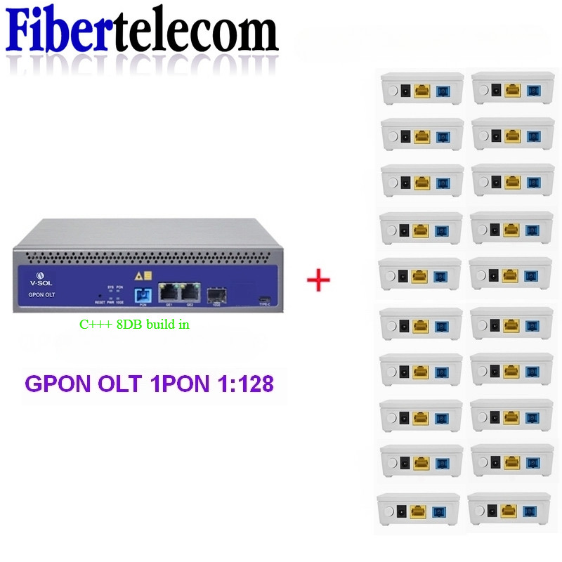 Vsol Mini OLT GPON 1 พอร์ต 128 ขั้วและ HG8310M GPON ONU