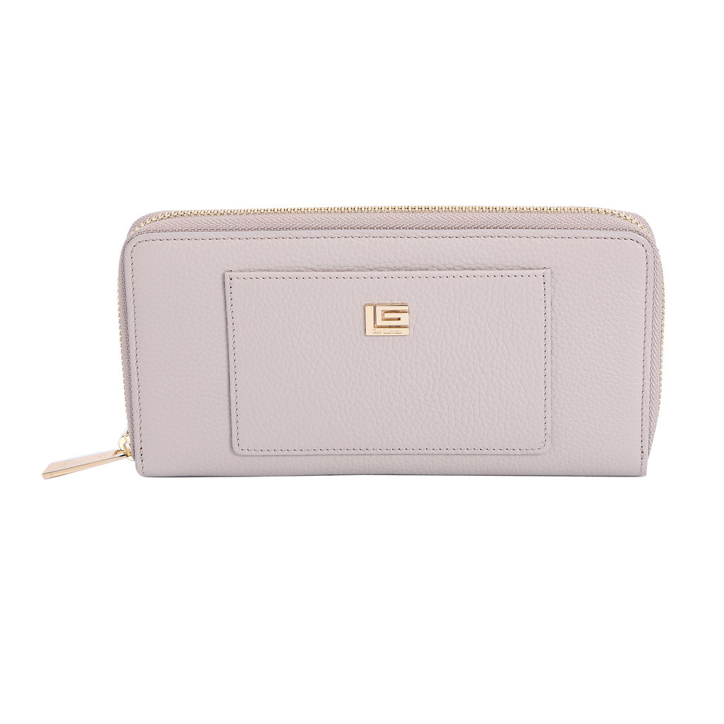 Guy Laroche กระเป๋าสตางค์แบบยาว ซิปรอบ รุ่น MILDLY - สีมเทา