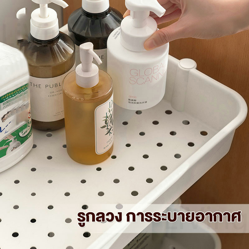 [ซื้อ 1 แถม 1]ชั้นวางของรถเข็นพลาสติก 3/4/5ชั้น พร้อมล้อเลื่อน+ที่จับ ชั้นวางหนังสือเคลื่อนที่ รถเข็นเก็บของ - ภาพย่อย 5