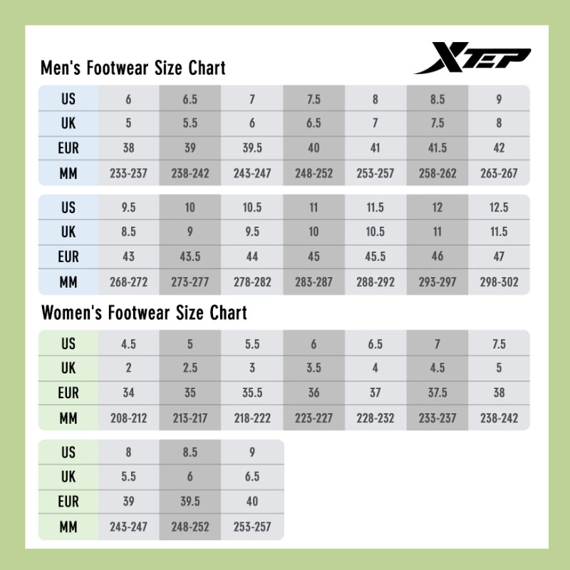 Xtep【พร้อมส่ง】Insole | พื้นรองเท้าด้านในแบบยืดหยุ่นต้านเชื้อแบคทีเรียแบบนุ่ม