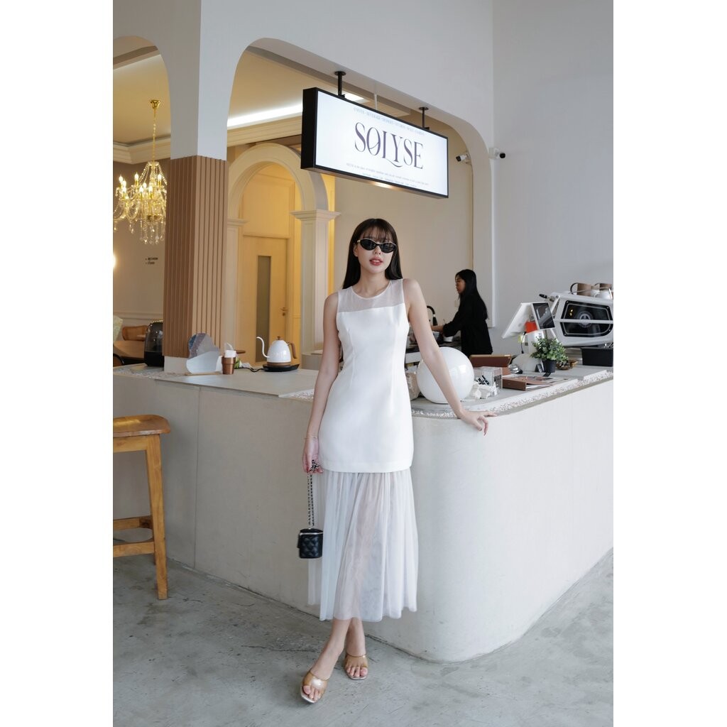 #5042#eve 💕💕งานเดรสเก๋สวย ด้านบน ช่วงอกแต่งซีทรู ทรงเรียบหรูดูแพงมากกก - รูปที่ 4