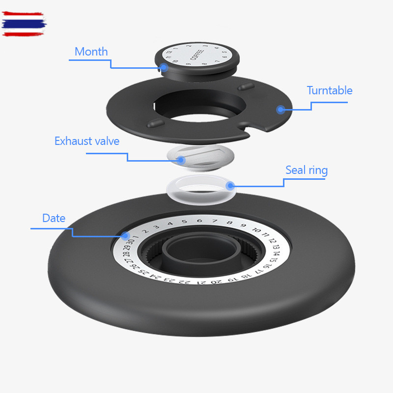 ถังกาแฟปิดผนึก1.8L Stainless Steel Coffee Sealed Jar for Coffee Bean/Coffee Powder Storage Container