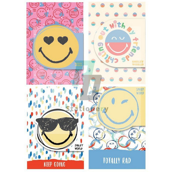 KIAN-DA สมุดลิขสิทธิ์ ลาย Smiley ขนาด A5 หน้าปกสามารถใช้ขั้นหน้ากระดาษได้ กระดาษหนา 75 แกรม