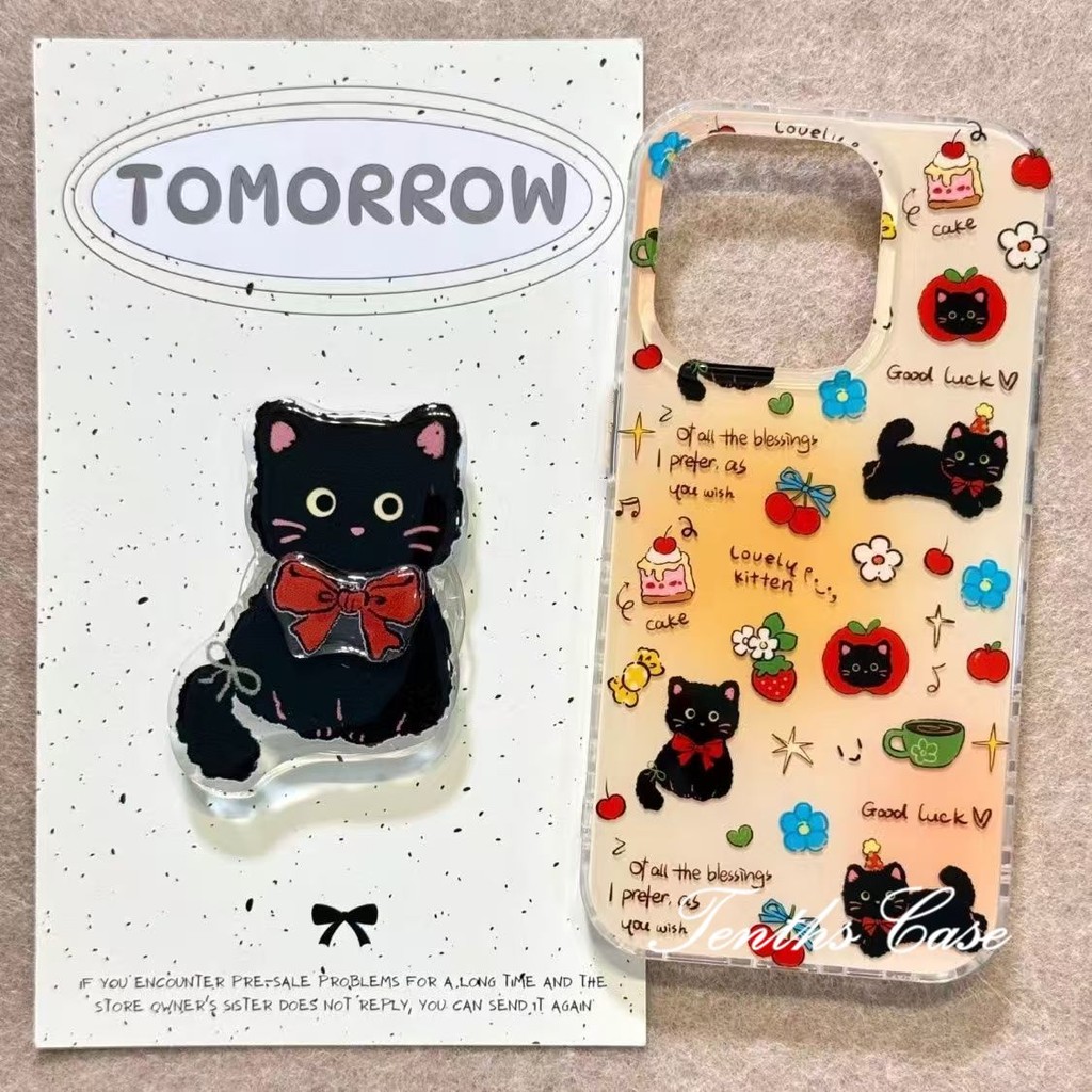 SAMSUNG สําหรับsamsung A36 A26 A06 A16 A35 A25 A15 A05 A03 A12 A13 A14 A23 A32 A34 A51 A52s A53 A54 A55 S25 S23 S24 น่ารักสีดําเคสโทรศัพท์Featherเคสโทรศัพท์