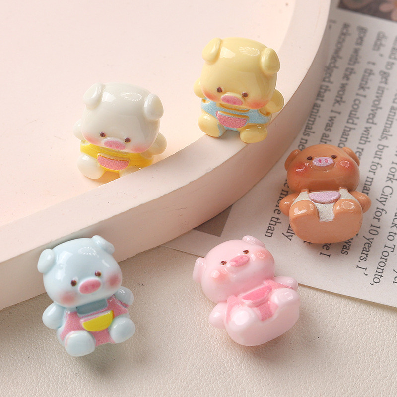 10ชิ้นนั่งลูกหมู3งเรซิ่นเสน่ห์สําหรับ ทําเอง (11-439)