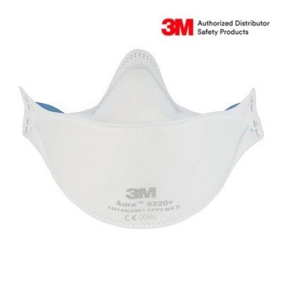 3M™หน้ากาก Aura รุ่น 9320A+ ป้องกันฝุ่น ละออง ฟูมโลหะ แบบพับได้ FFP2 (ชิ้น)