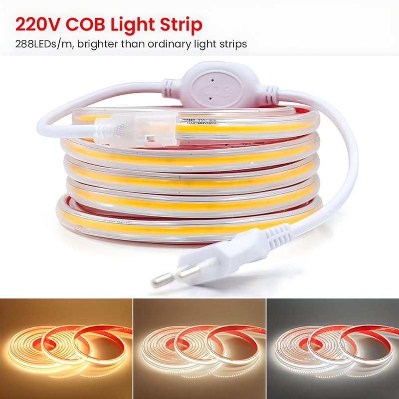 220v COB LEDstrip, ไฟ RA90, IP67 ความหนาแน่นสูง, กันน้ํา, ฉีด, LED, ไฟ LED ยืดหยุ่น