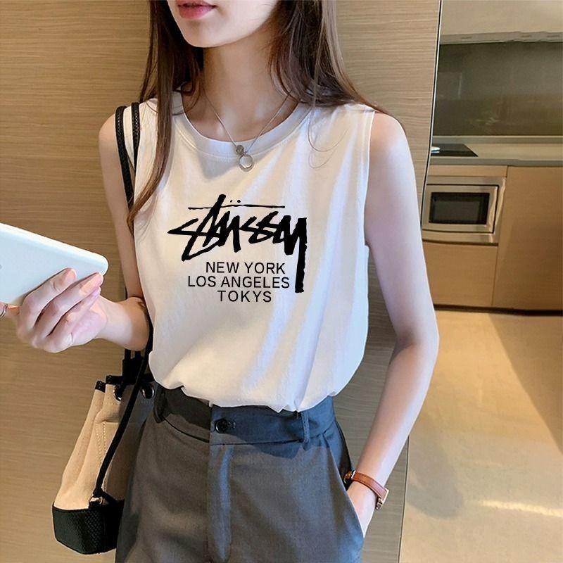 NEW เสื้อแขนกุดผู้หญิง สีขาว-สีดำ ลายสวยๆ OP-1063
