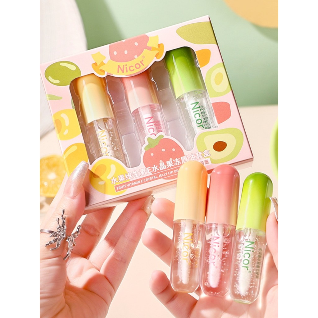 Nicor Dimension E Crystal Jelly Lip Balm Lip Oil Moisturizing Hydrating Lip Balm Reduces Lip Lines A
