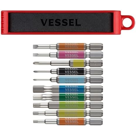 【Direct from Japan】ตัวยึดบิตเรือสำหรับ 10 ชิ้นสีแดง BH-10R & 40V เข้ากันได้บิตสีแข็ง 5 ชิ้นตั้งหัวเด