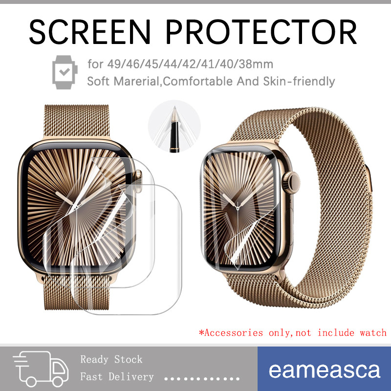 ฟิล์มป้องกันหน้าจอ ฟิล์มนุ่ม for Apple Watch Iwatch Ultra/SE 3 2 Series 11 10 9 8 7 6 49 46 45 44 42 41 40 38 มม