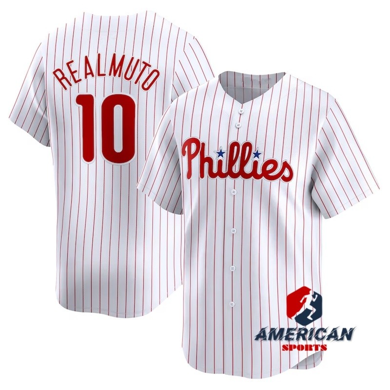 เสื้อเบสบอล MLB Philadelphia Phillies สีขาว สำหรับผู้ชาย
