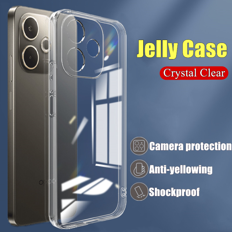 สําหรับ OPPO A5 Pro 5G CPH2695 กล้องซิลิโคนอ่อนนุ่มโปร่งใสฝาครอบ Yellowing-Resistant Crystal Clear Jelly Case