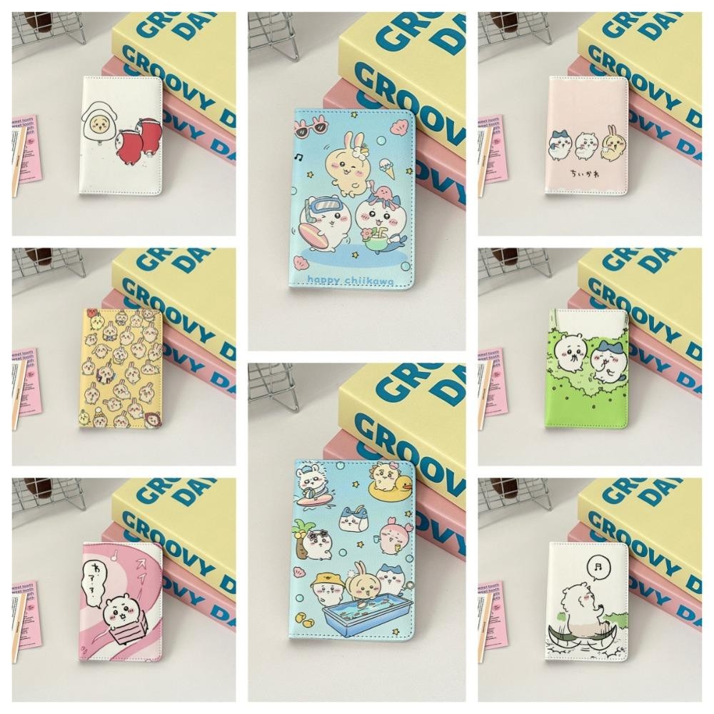 LUNAPUL Hachiware Passport Holder, Momonga Kurimanjyuuu Chiikawa Passport Cover, Fashion Travel Wallet Airplane Check-in Rakko Usagi Ticket Folder Female