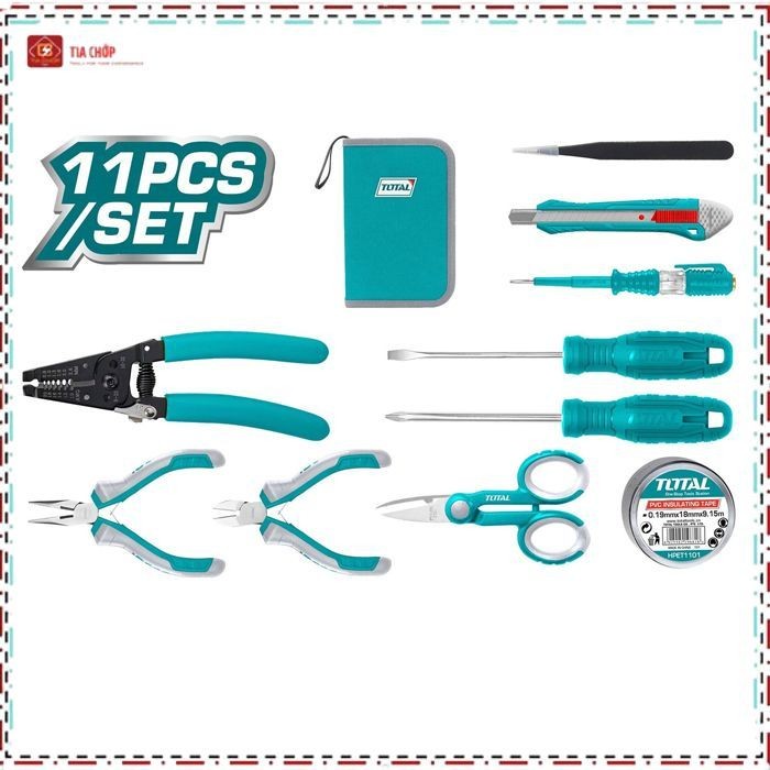 TOTAL TOTAL TOTAL ชุดเครื่องมือช่างไฟฟ้า 11 ชิ้น TKETS0111 <GENUINE>