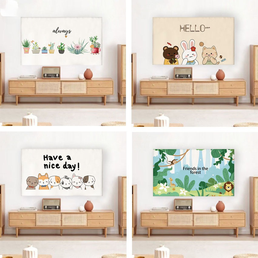 ทีวีฝุ่นปก32นิ้ว40นิ้ว42นิ้ว43นิ้ว50นิ้ว55นิ้ว65นิ้วยืดหยุ่นโทรทัศน์ปกผ้าตกแต่งบ้าน