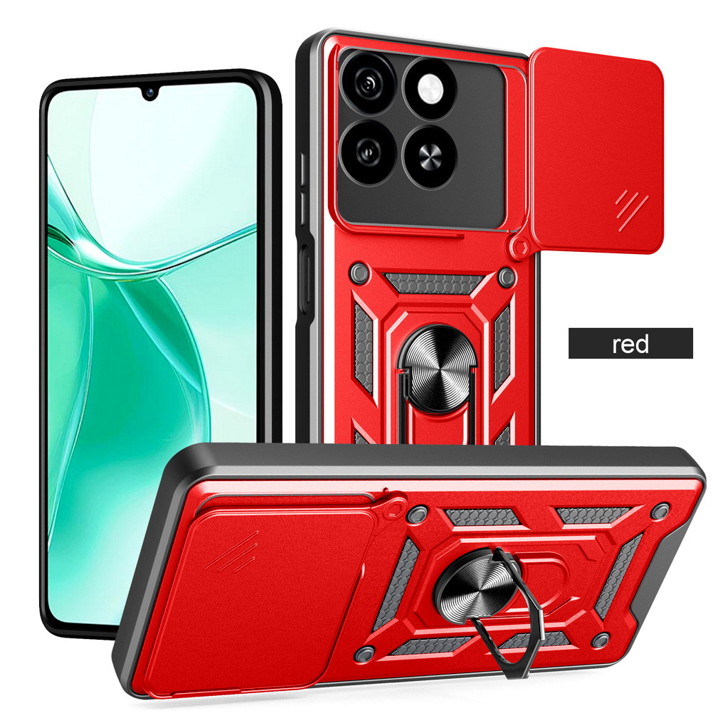 เคสป้องกันกล้องสําหรับ ZTE blade A55 a35 กรณี ZTE blade a34 a54 a35 เกราะไฮบริดผู้ถือแหวนโลหะปกหลัง