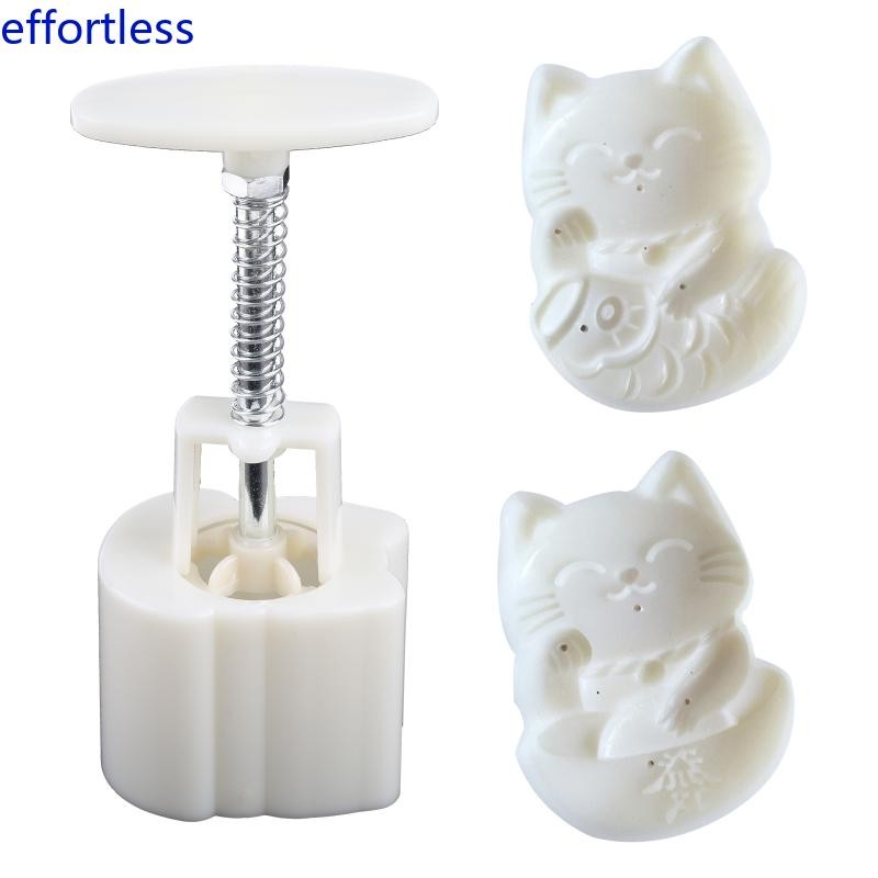 El วัสดุพลาสติกแม่พิมพ์ขนมไหว้พระจันทร์ 50g Lucky สําหรับแสตมป์รูปแมวเค้กดวงจันทร์ Moulds สําหรับอบข