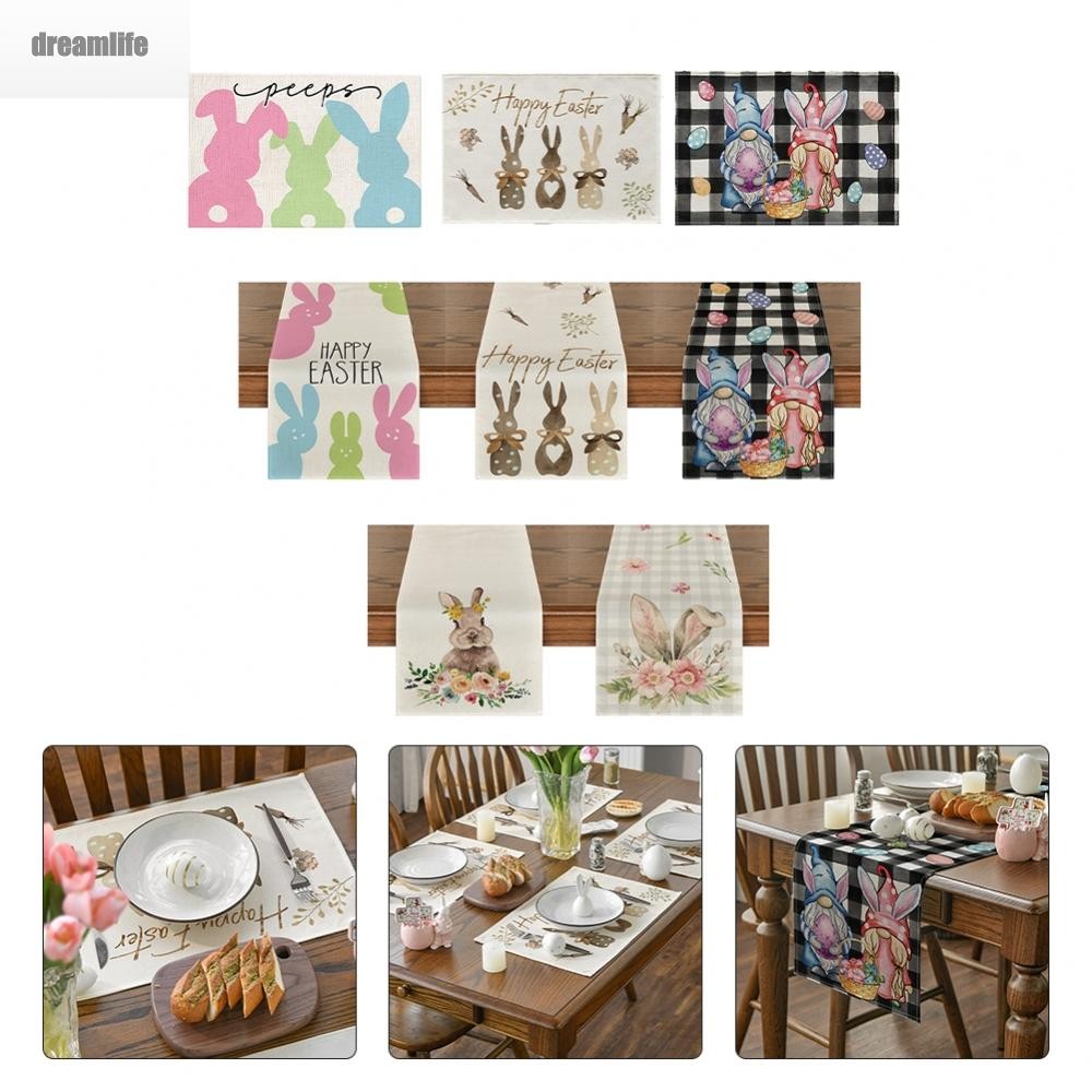 Easter Bunny Table Runner Easter Table Series Easter Motif ตกแต่งโต๊ะใหม่