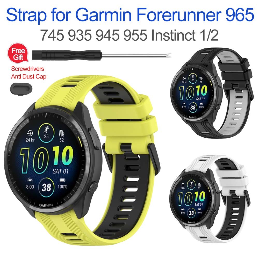 Band เข้ากันได้กับนาฬิกา Garmin Forerunner 965 - สายนาฬิกาทดแทนซิลิโคนอ่อนนุ่มสําหรับ 965 สมาร์ทวอทช