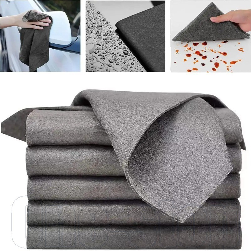 5ชิ้นไมโครไฟเบอร์ขัดเศษผ้าทําความสะอาด-ล้างรถเช็ดผ้า-สําหรับ หน้าต่าง, ห้องครัว, แก้ว-ผ้าทําความสะอาดหนา-ครัวเรือนทําความสะอาดเครื่องมือ-ซุปเปอร์ดูดซับผ้าขนหนูแร
