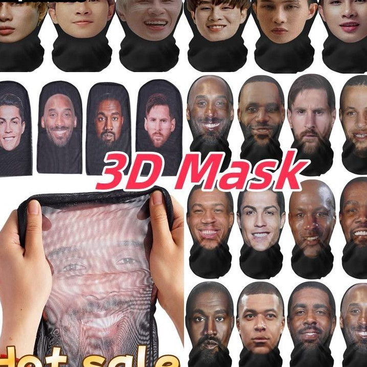 หน้ากากเต็มหน้า 3D Taylor Swift Messi Ronaldo พิมพ์ Balaclava หมวกคริสต์มาสและฮาโลวีน