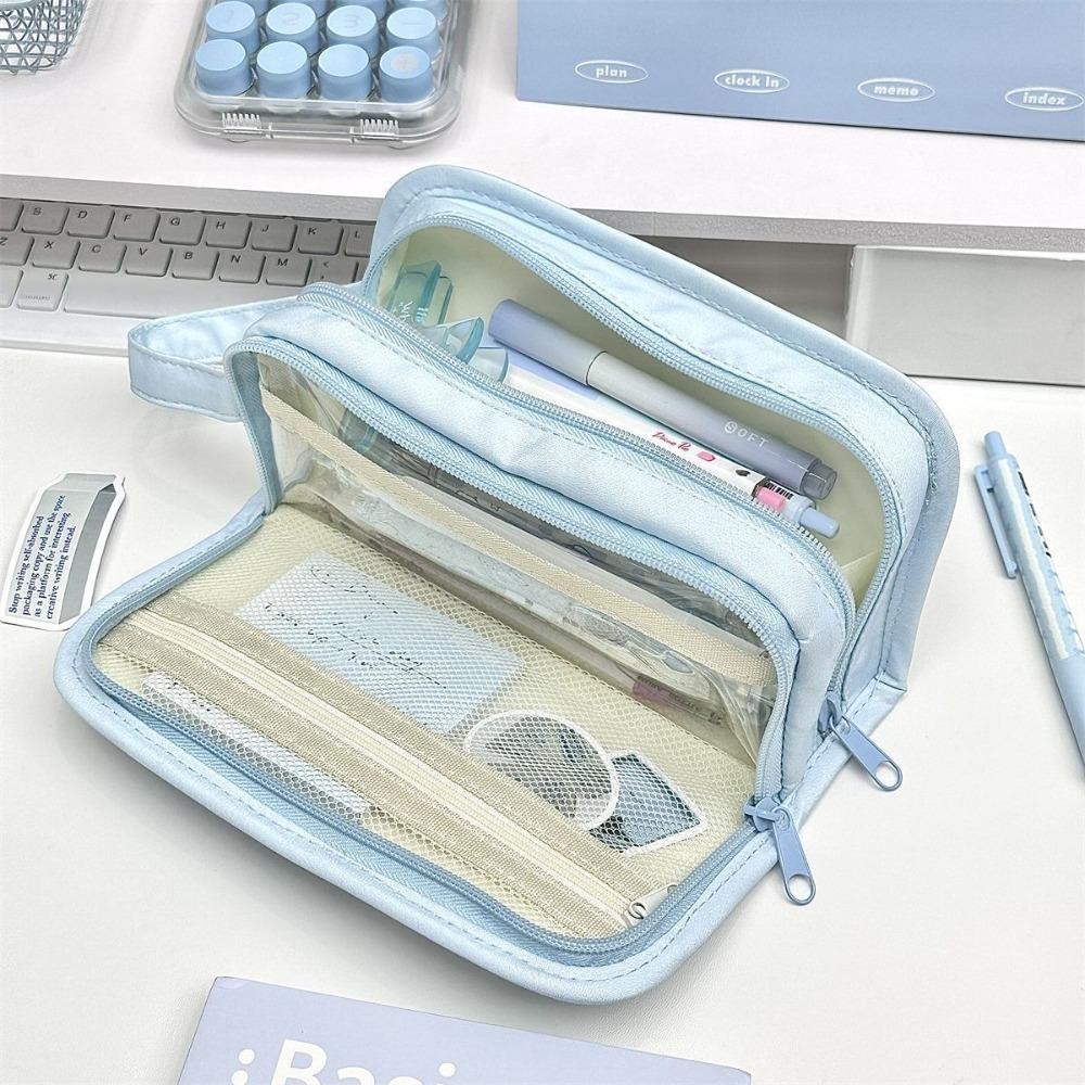 กล่องใส่ปากกา ลิซมอน กระเป๋าดินสอมัลติฟังก์ชั่นมูลค่าสูงกระเป๋าใส่เครื่องเขียนผ้าความจุขนาดใหญ่ - รูปที่ 4