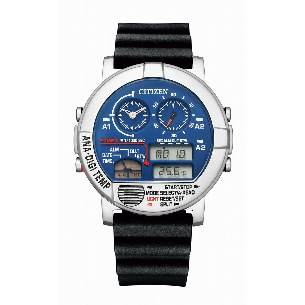 [Authentic★Direct from Japan] CITIZEN JG0070-20L Unused ANA-DIGI TEMP Quartz Crystal glass Blue/LCD Men Wrist watch นาฬิกาข้อมือ