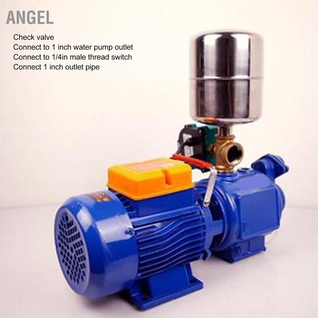 ANGEL สวิตช์ควบคุมแรงดันปั๊มน้ำ ถังแรงดันสแตนเลส ชุดเช็ควาล์วทองแดง 110V‑230V
