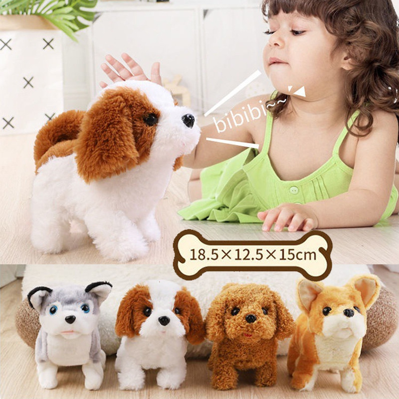 ตุ๊กตาสุนัข ของเล่นเด็ก เดินได้ มีเสียง ใส่ถ่านธรรมดา ของขวัญเด็ก