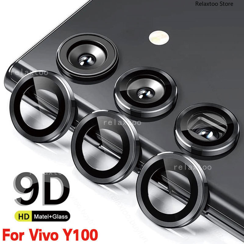 ฟิล์มกระจกนิรภัยกันรอยหน้าจอ เลนส์กล้อง HD โลหะ สําหรับ VivoY100 VivoY03 2024 Vivo Y100 Y 100 100Y Y 03 VivoY03 4G 5G