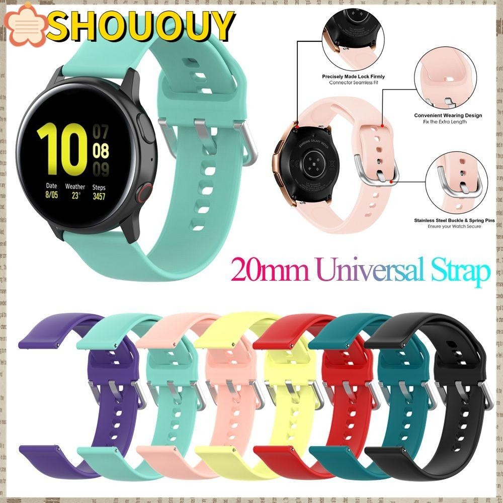 Shououy สายนาฬิกาข้อมือ 20 มม. อุปกรณ์เสริม สําหรับ Galaxy Watch Active 2 Huawei Watch GT 2 42 มม. Honor Magic 2