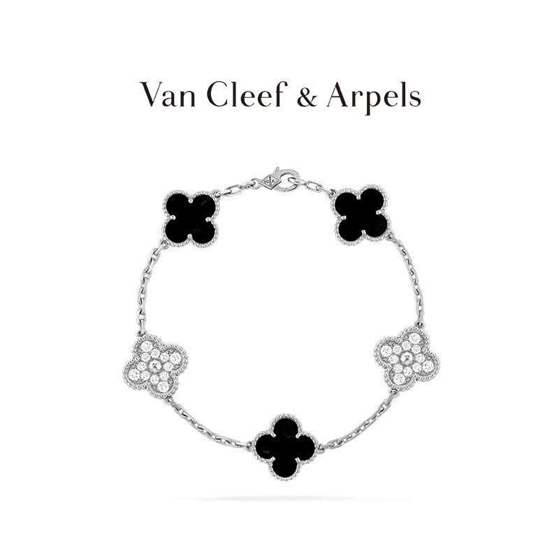 [พร้อมส่ง] Van Cleef &amp; Arpels/Vca สร้อยข้อมือทองคํา 18K จี้รูปดอกไม้ห้าแฉก