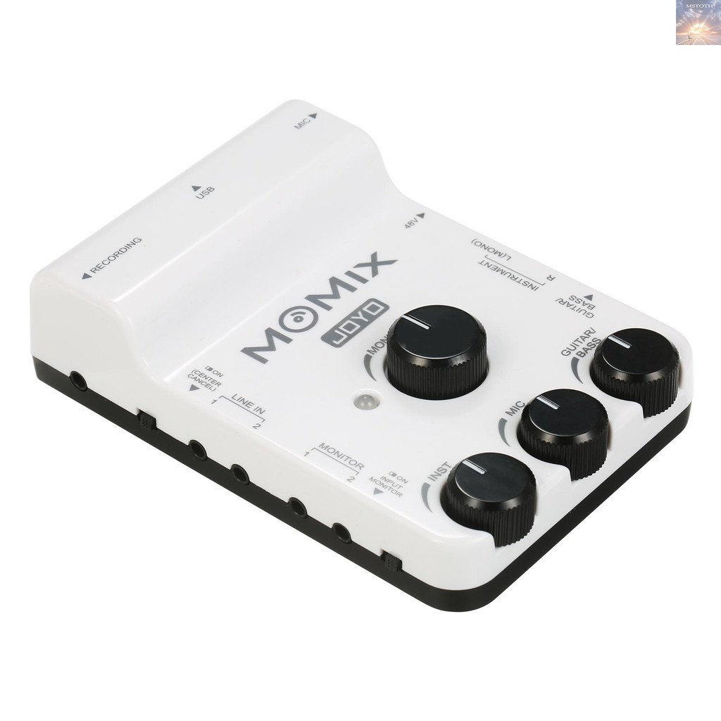 [MSTH ] Joyo MOMIX USB Audio Interface Mixer เครื ่ องผสมเสียงแบบพกพา Professional Sound Mixer สําหรับ PC สมาร ์ ทโฟนอุปกรณ ์ เครื ่ องเสียงเครื ่ องดนตรี