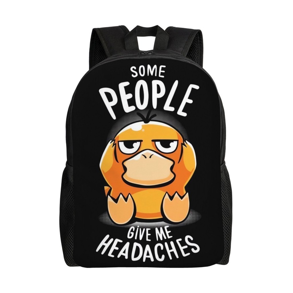 Psyduck กระเป๋าเป้สะพายหลังอเนกประสงค์ล้างทําความสะอาดได้สไตล์ลําลองกระเป๋าเป้สะพายหลังนักเรียนอินเท