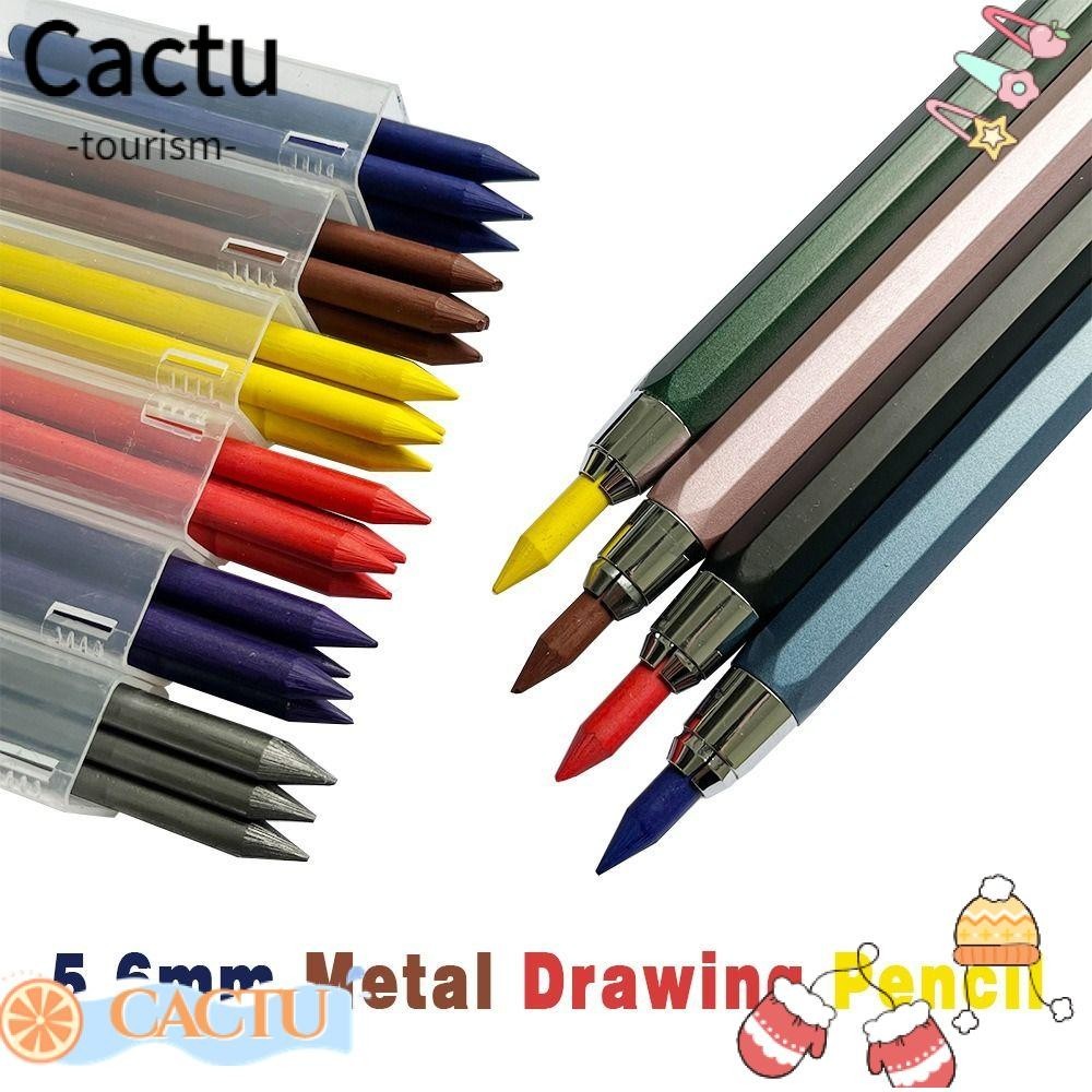CACTU ดินสอกด, 5.6 มม.โลหะดินสออัตโนมัติ, Creative 2B/4B/6B/8B ดินสอเติม Sketch การออกแบบการ์ตูนวาดเ