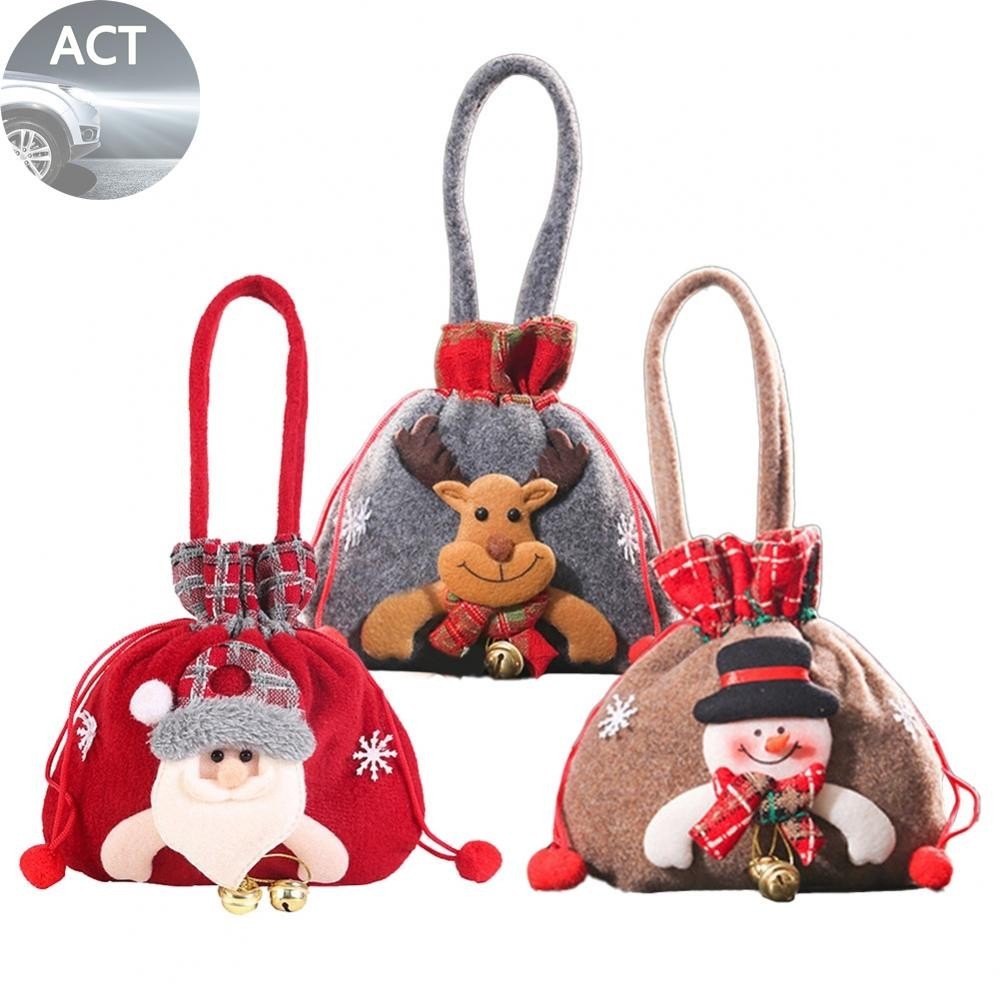 【ACRIVEP-TH】Candy Bag Tote Bag Xmas Decoration Apple Box Candy Jar Christmas Supplies