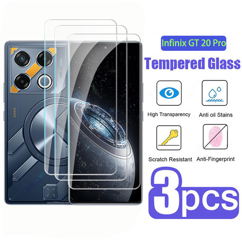 1-3 ชิ ้ นกระจกนิรภัยสําหรับ Infinix GT 20 Pro 2024 ฟิล ์ มป ้ องกัน clear ด ้ านหน ้ าฝาครอบ GT20 GT20Pro 4G 5G ฟิล ์ มป ้ องกันหน ้ าจอ