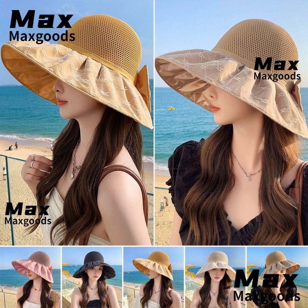 Maxg Sun Hat, UV Protection Sun Protection Sun Protection Hat, Fashion Bowknot Mesh Basin Hat Outdoor