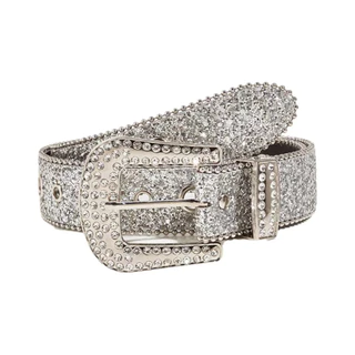 New Goth สําหรับ rhinestone เข็มขัดผู้หญิง PU สายหนังสําหรับ rhinestone เข็มขัด Western คาวบอย Y2K สาวแฟชั่นเข็มขัดสําหรับกางเกงยีนส์ผู้ชาย