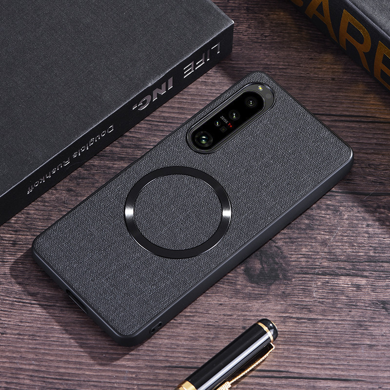 หรูหราผ้าแม่เหล็กชาร์จไร้สายเคสโทรศัพท์สําหรับ Sony Xperia 10 1 VI V IV III 5 V IV III กล้อง PU ป้องกันกันกระแทกฮาร์ดปกหลัง