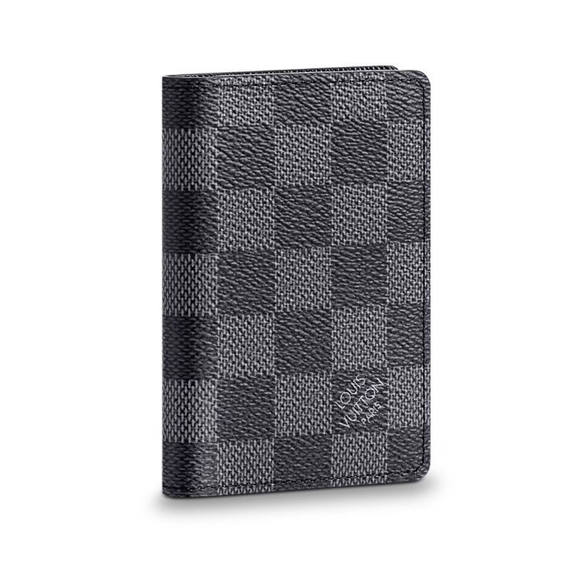 Louis Vuitton/Louis Vuitton New Men's Wallet LV Damier Graphite Classic Checker Canvas N63143