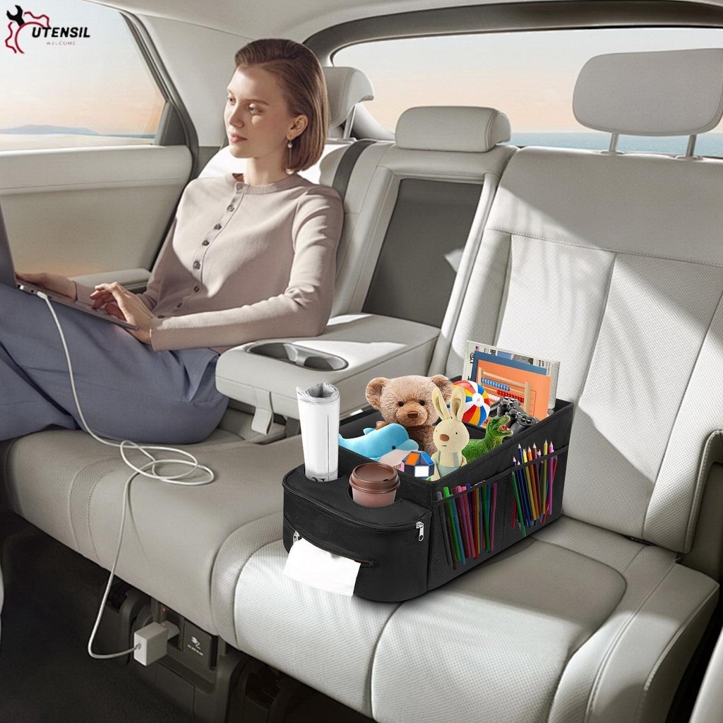 Car Seat Organizer พร้อมที่จับพับเบาะหลัง Car Organizer Nonslip Passenger Seat Organizer Car Seat Storage Organizer SHOPSBC4601