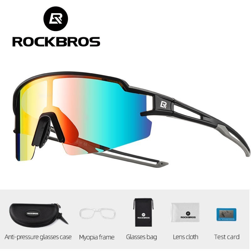 ROCKBROS Photochromic Cycling Glasses Polarized Built-in Myopia Frame Sports Goggles Sunglasses Men Women Glasses Cyclin